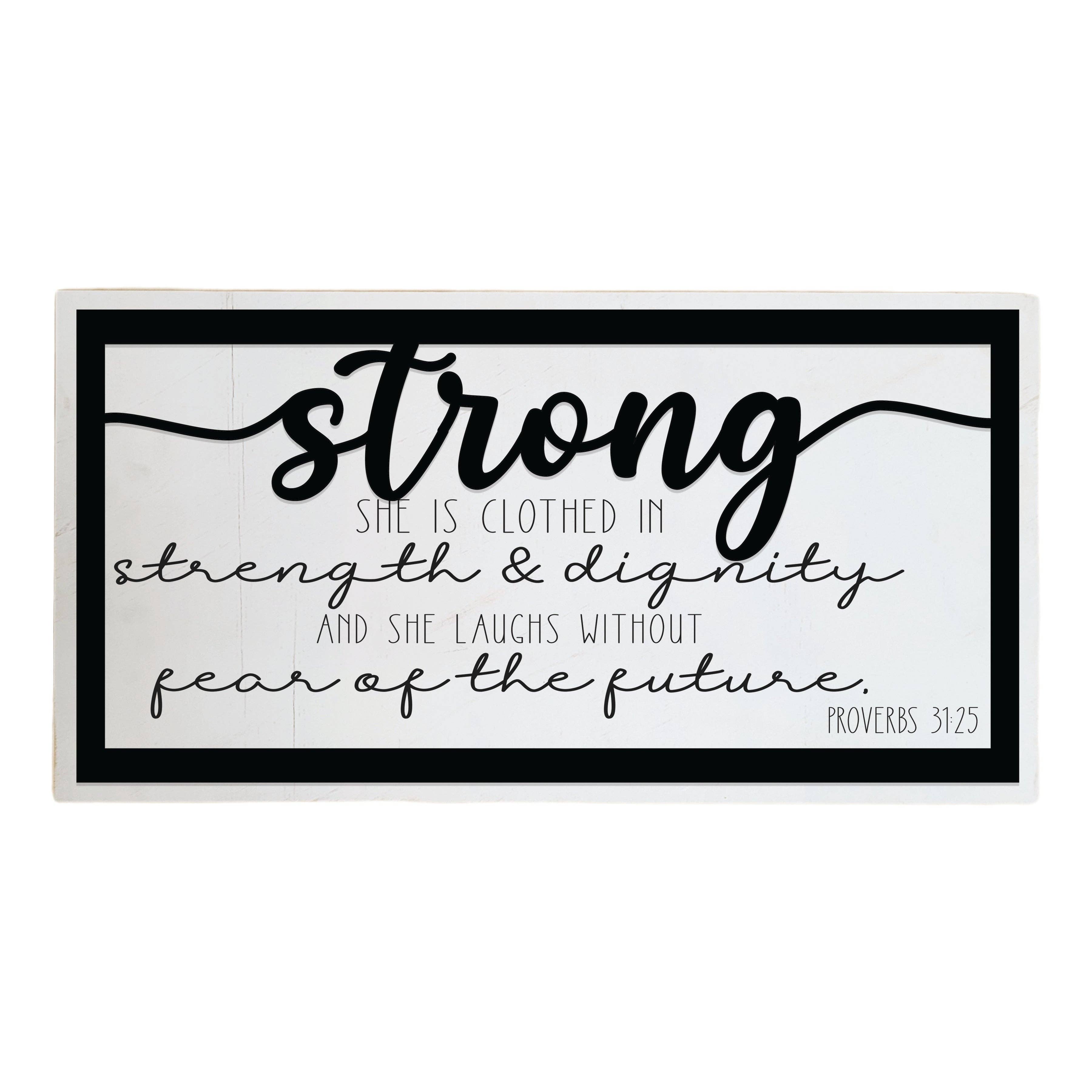 Studio 29 Eleven - Wholesale Sign - She is Clothed in Strength and Dignity - Proverbs 31:25 Layered Sign0