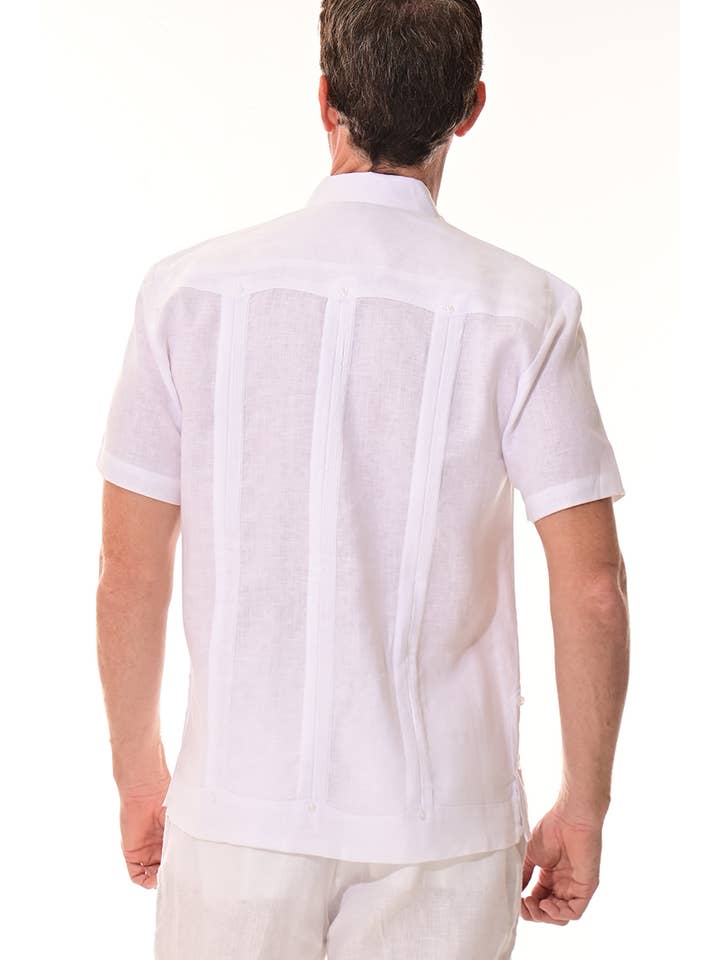 Azucar & Bohio - Wholesale Button Down Shirt - Men's - Men's Guayabera S/S Shirt 100% Linen Traditional-A-LS3991