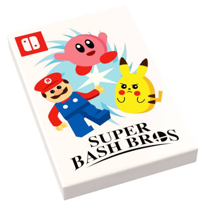 Super Bash Bros. Video Game Cover (2x3 Tile) made using LEGO parts - B3 Customs for wholesale by B3 Customs
