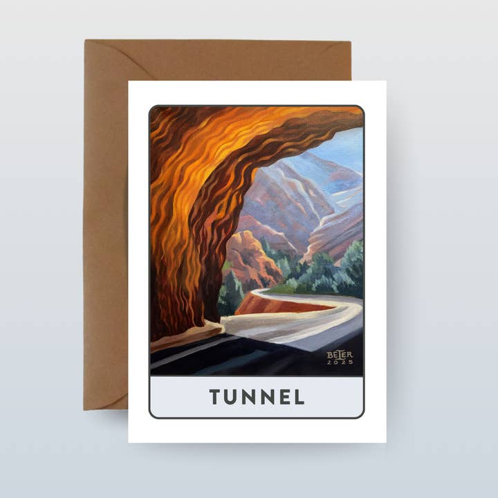 5"x7" Tunnel Greeting Card with Kraft Envelope for wholesale by Painting the Southwest