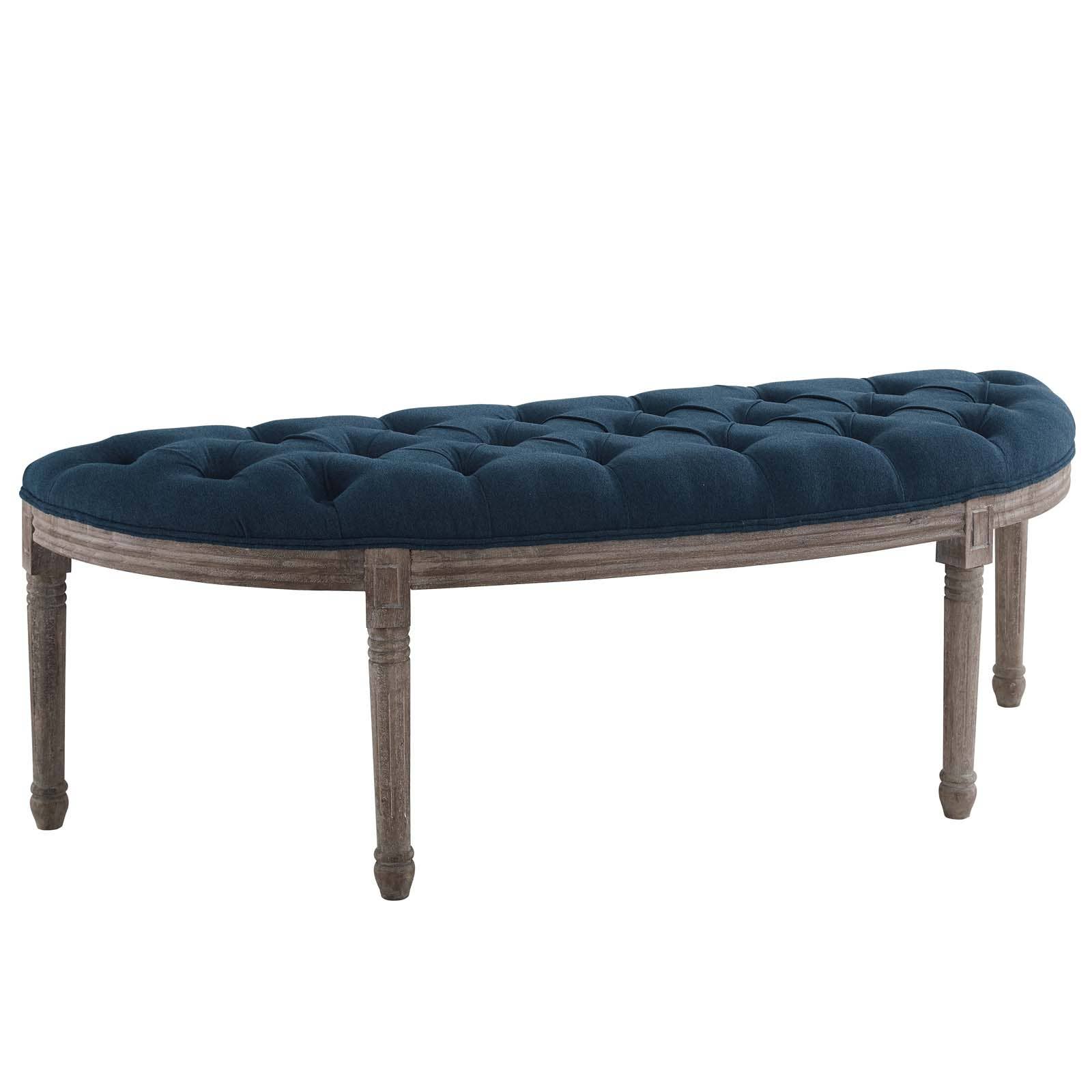 Modway - Wholesale Bench - Esteem Vintage French Upholstered Fabric Semi-Circle Bench6