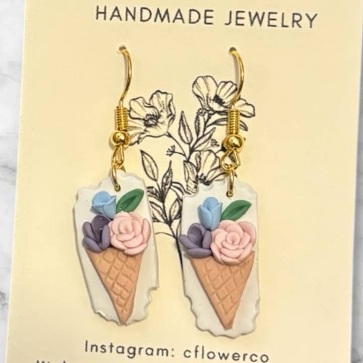 Smykker Sommer Blomsterøreringe - Is Ingen Kalorie Sød for engroshandel hos CFlowerCo