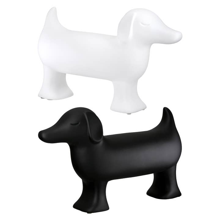 Figurine chien Flocki 2-sort. noir; blanc H. 23 cm, VE 2 pour la vente par Gilde Handwerk Macrander GmbH & Co. KG