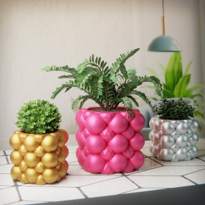 Retro Layers – Großhandel Blumentopf – Retro-Blumentopf mit Bubble Gem, Design Space Age