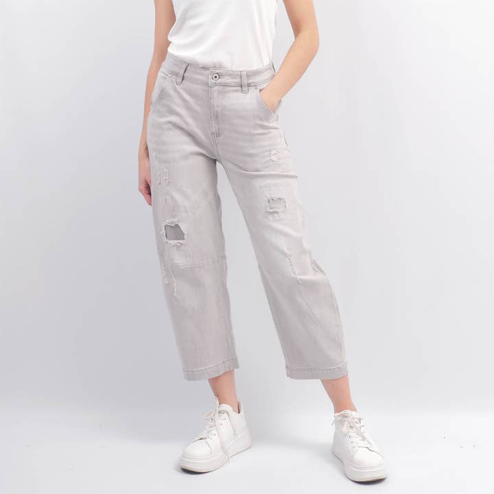 Casual grey denim pants CSW1244 for wholesale by Cecile Wang