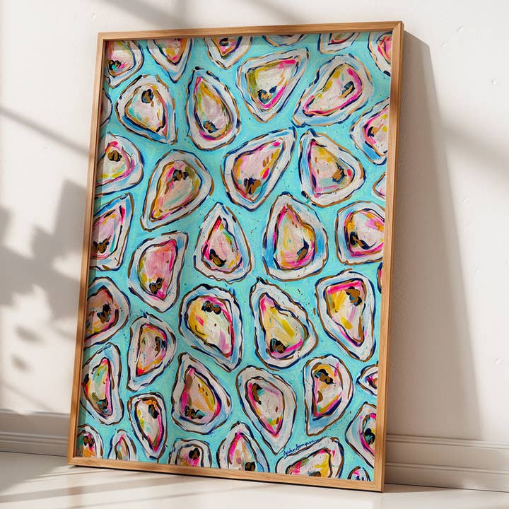 Audra Style - Wholesale Art Print - Oyster Art, Coastal Decor, Trendy Colorful Art Print, Nautical Beach House