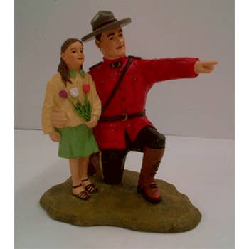 Un agent de la GRC agenouillé avec une fille pour la vente par Natures Window