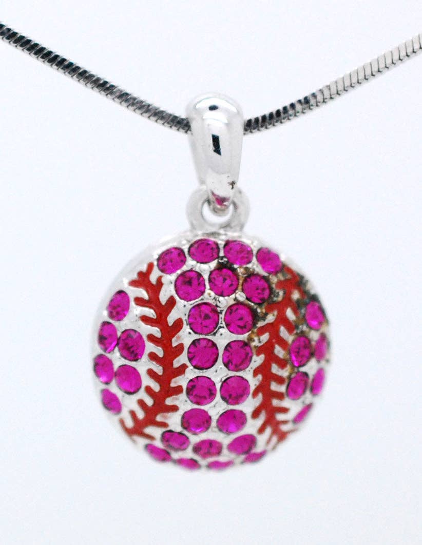 Fan Star Jewelry - Wholesale Pendant/Charm Necklace - Baseball/Softball Crystal Ball Necklace18