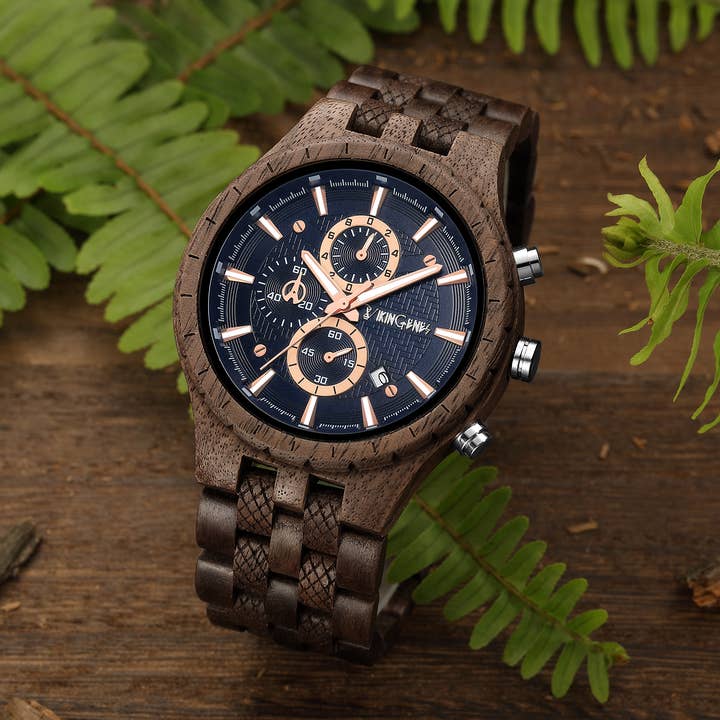 Men's Personalized Engraved Wooden Watch for wholesale by Vikingenes