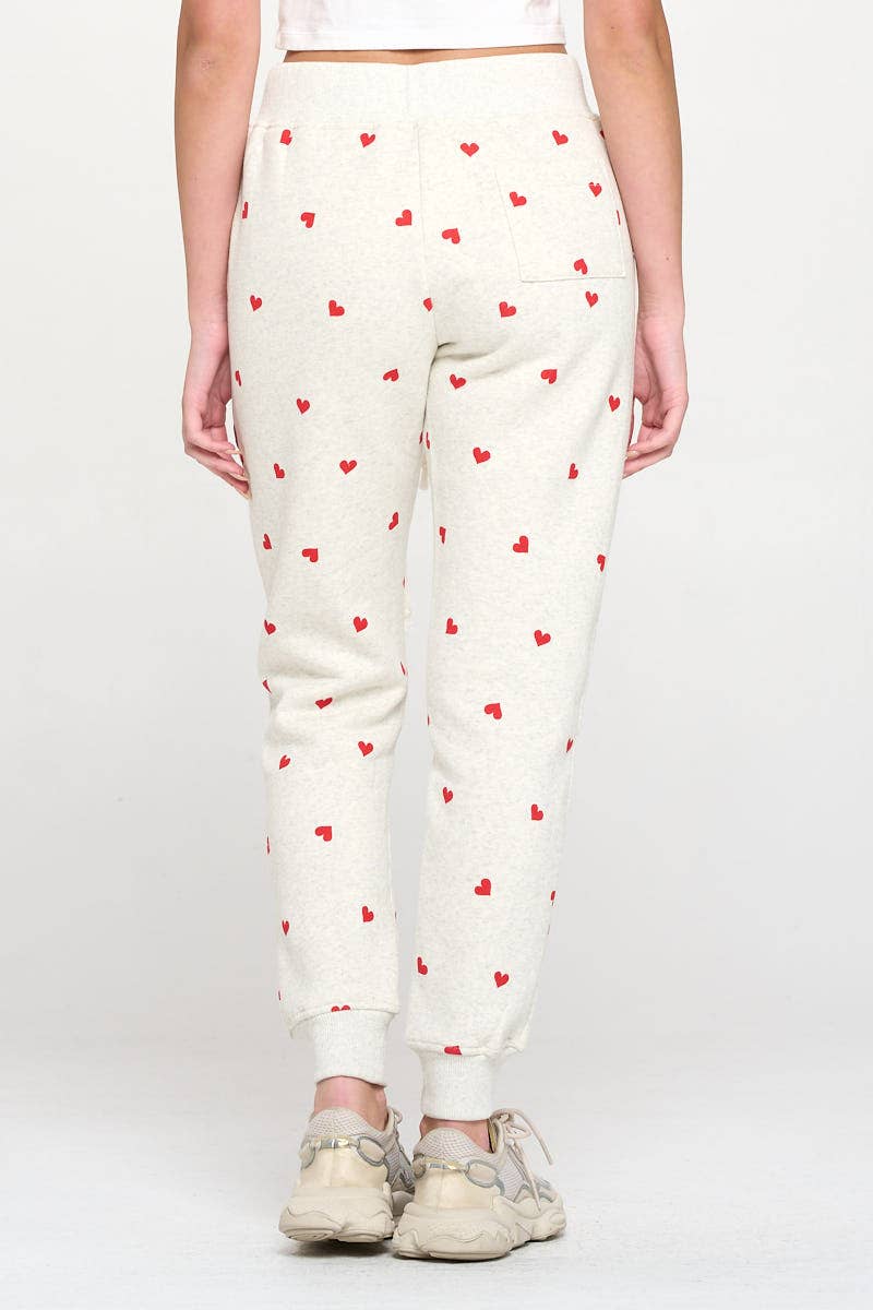 SM WARDROBE - Wholesale Lounge Sweatpants/Joggers - Women's - Heart All Over Print Sweatpant1