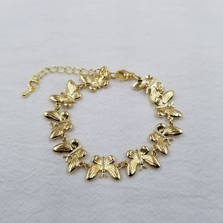 Gouden armband met vlinderketting voor wholesale door ENA Jewelry