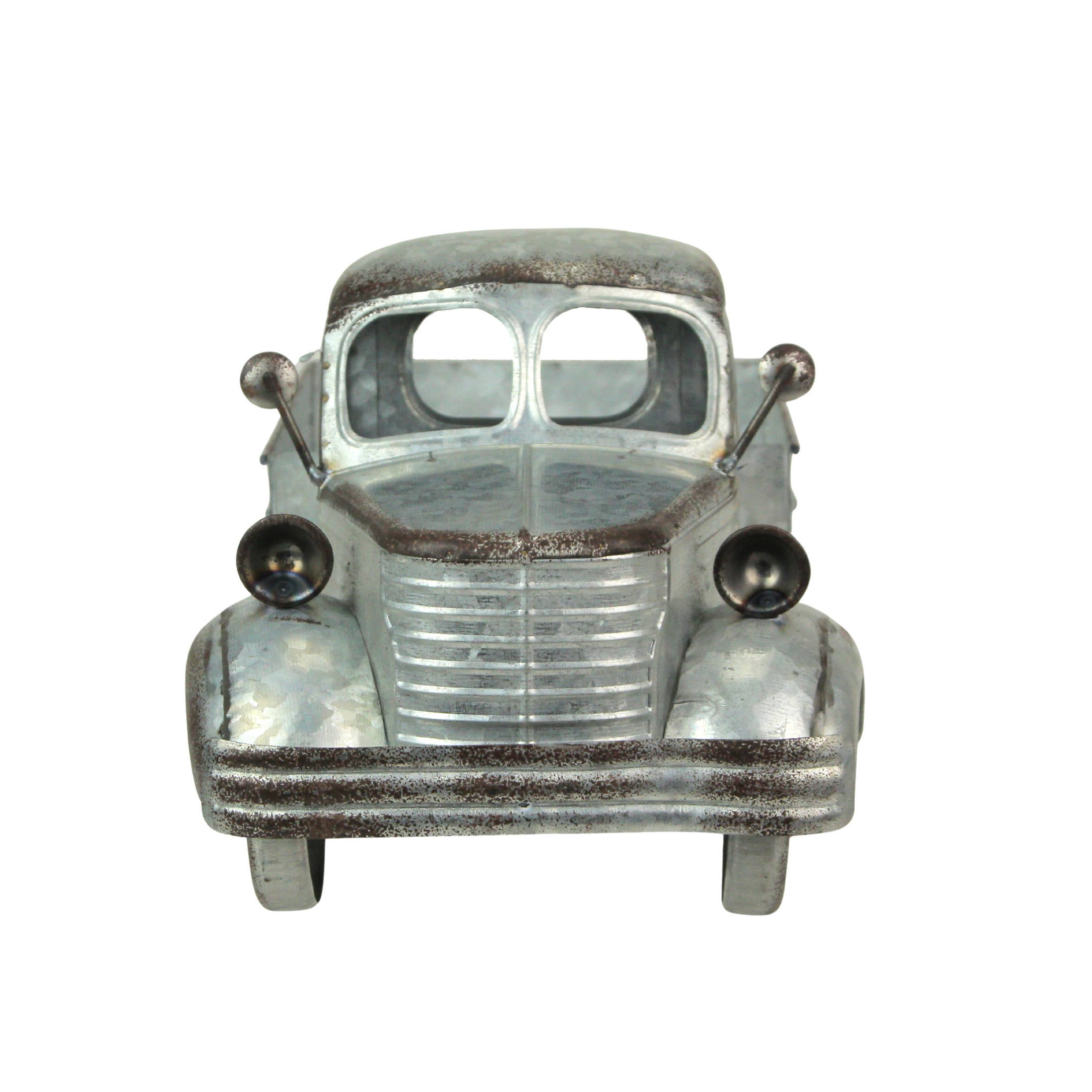 Zeckos - Wholesale Planter Box - Distressed Galvanized Silver Vintage Truck Metal Planter1
