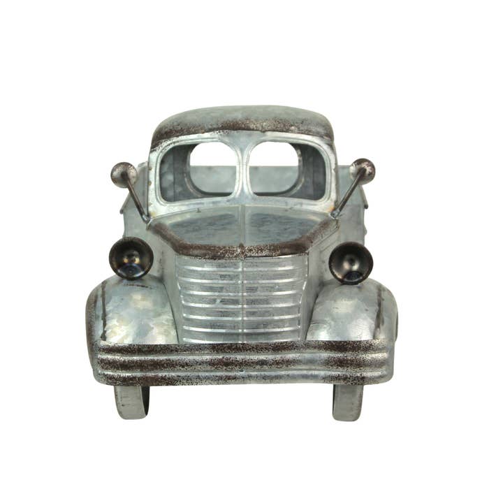 Zeckos - Wholesale Planter Box - Distressed Galvanized Silver Vintage Truck Metal Planter1
