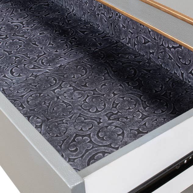 LOOMLAN - Wholesale Cabinet - Gabriella Shagreen Leather Grey Chest5