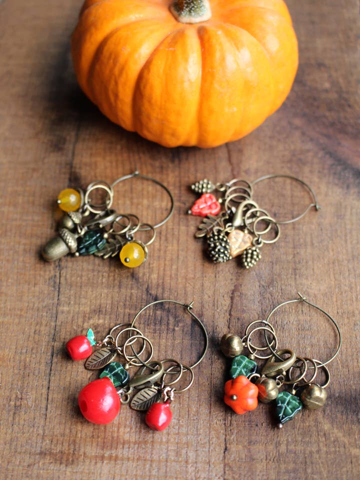 Ensembles de marqueurs de maille Récolte d'automne (lot de 4) pour la vente par NNK Press