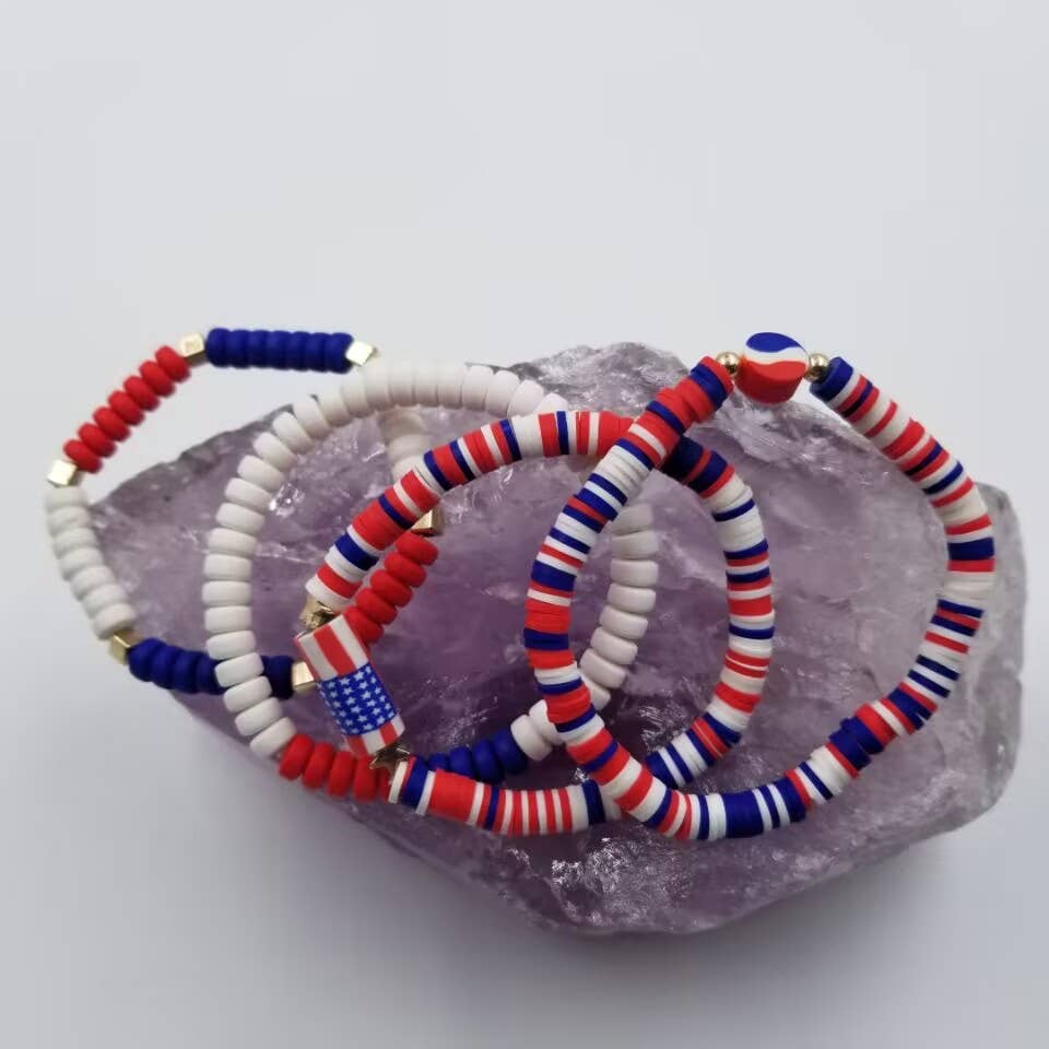 magnolia jewelry - Wholesale Sieradenset - Patriottische Heishi-armband - set van 41