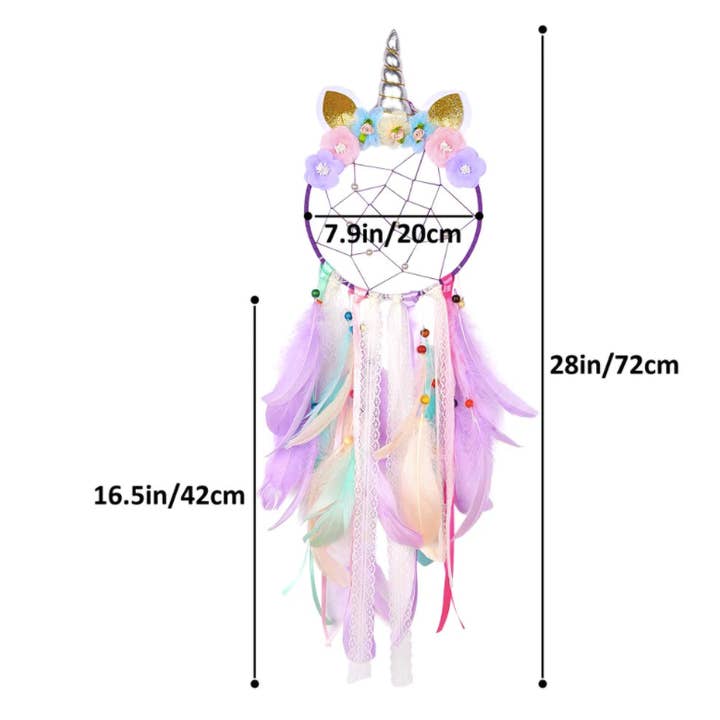 Crystolver - Wholesale Dream Catcher - Cute Unicorn Dreamcatcher Wall Art