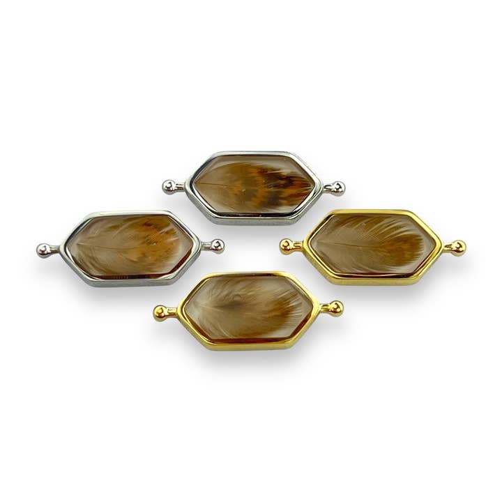 CONQUERing - Wholesale Individual Charm/Pendant - Pheasant Feather Vessel - Resin Charm2