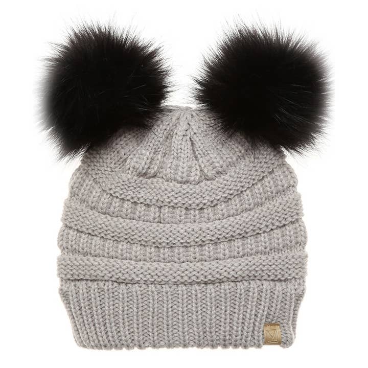 Fashion City – wholesale Mössa - Barn – Vintermössa för barn med dubbel pom pom2