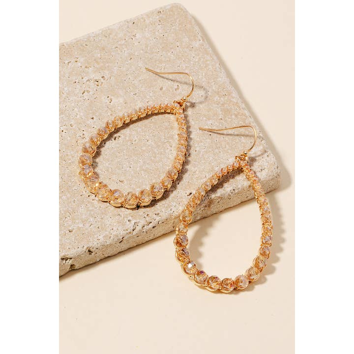 Anarchy Street - Wholesale Dangle Earrings - Faceted Beaded Tear Dangle Hook Earrings