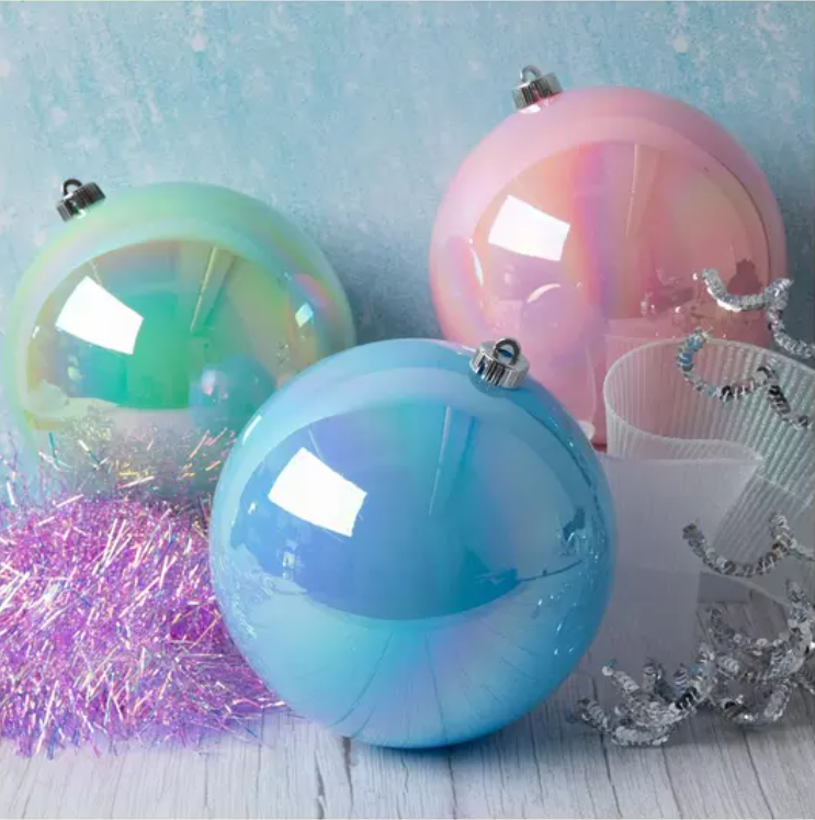 RC Home Decor – wholesale Ornament set – 6" Pastel Ball Ornament Set 6 PCS– Shatterproof Christmas Tree Decorations0