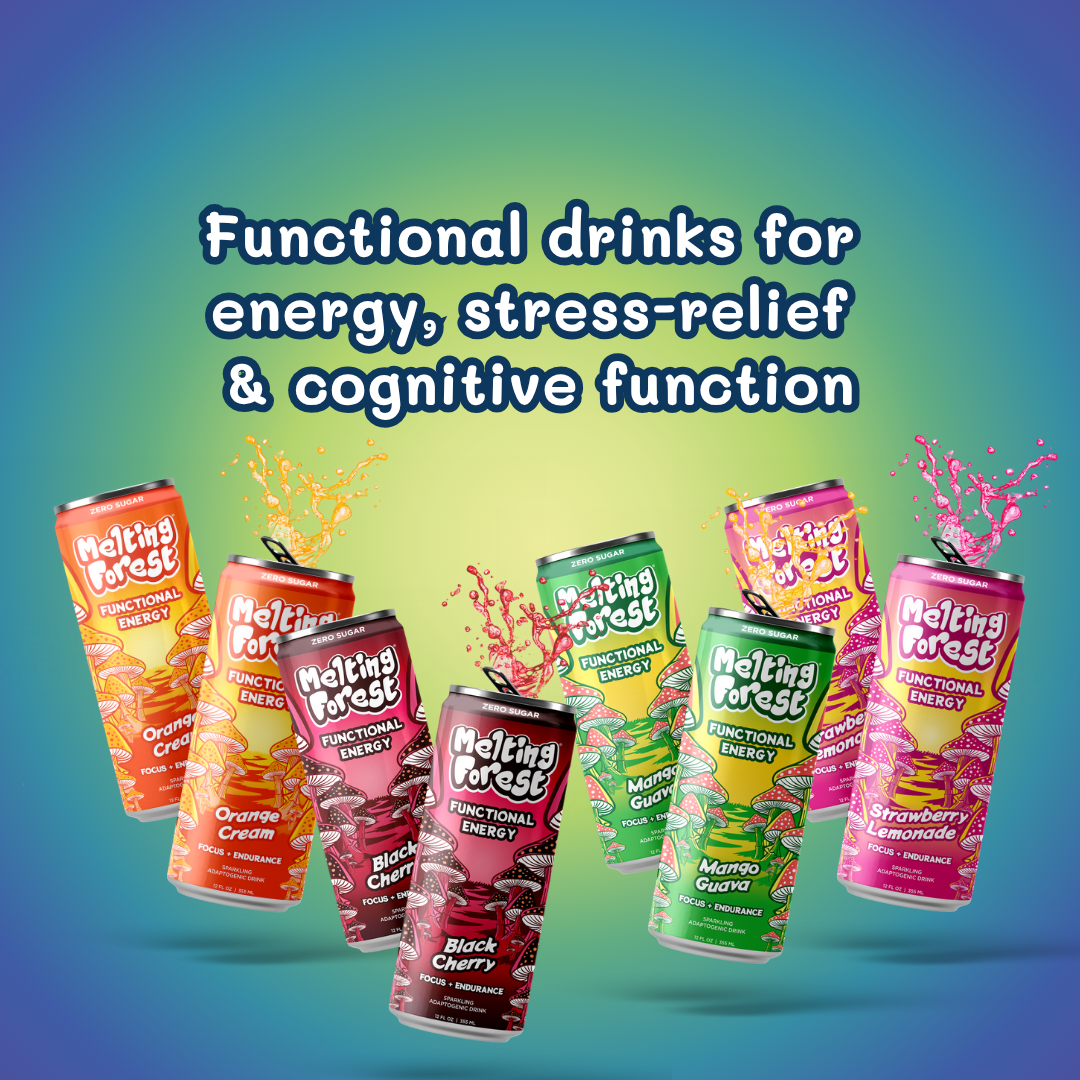 Melting Forest - Wholesale Sports/Energy Drink - Mushroom Energy Drink |  Variety Pack | Adaptogen 3