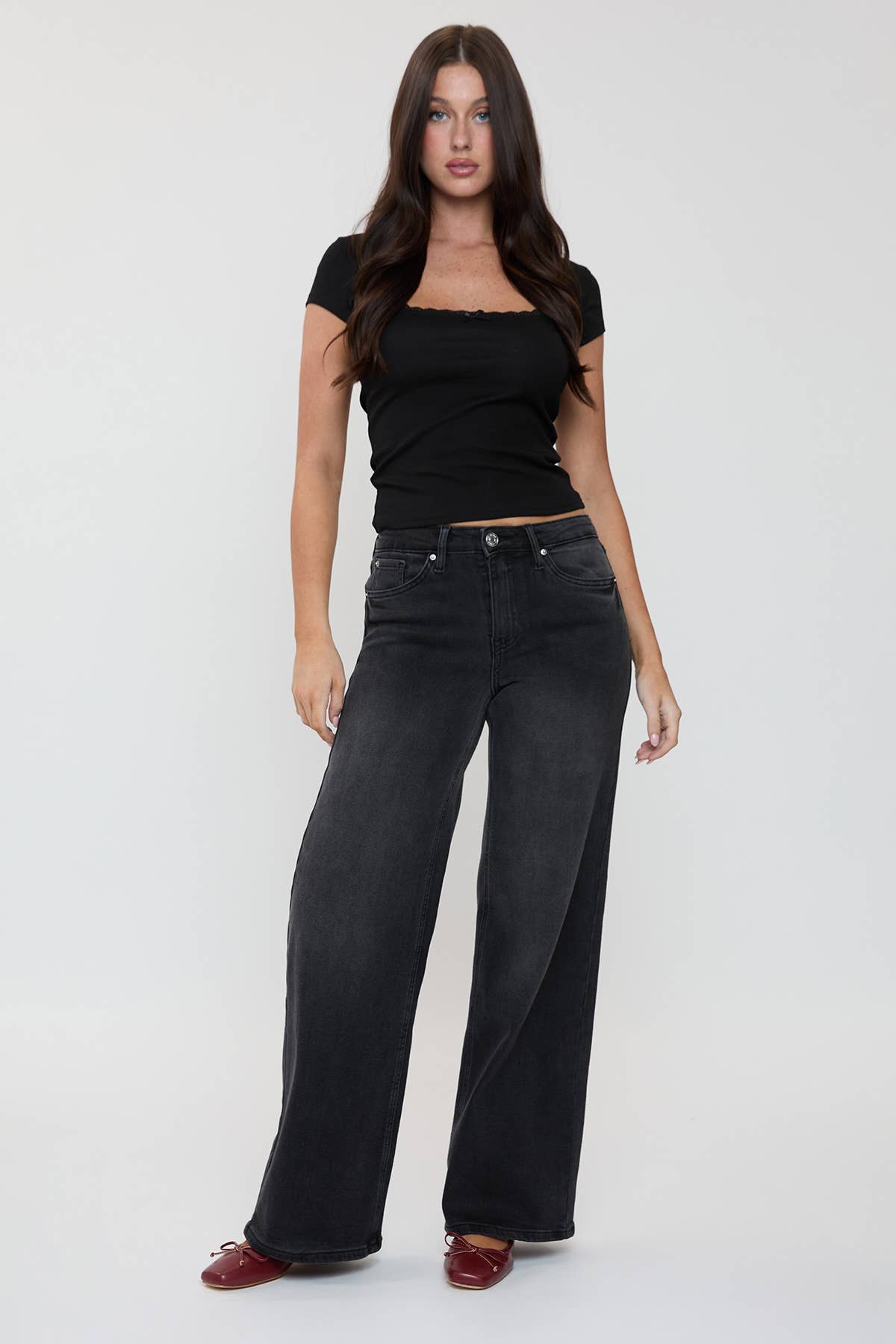 YMI - Wholesale Jeans - Dames - Luxe Bella Wijde Pijpen Jeans-P4416020
