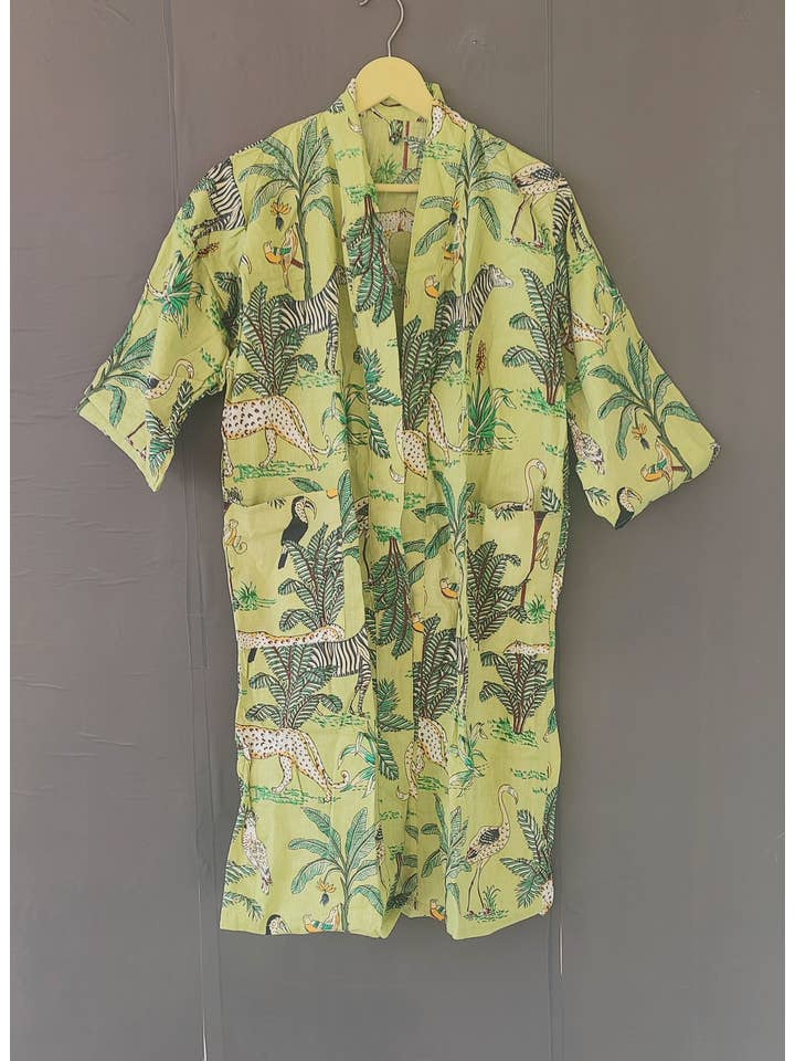 Bhawana Handicrafts - Wholesale Kimono – Women's - Cotton Indian Block Print Kimono Beach/Maternity Coverup1