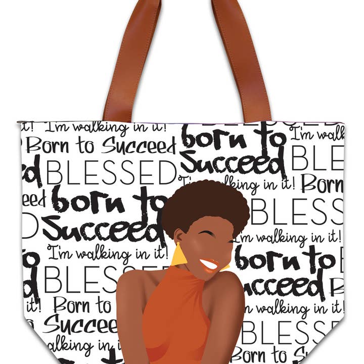 Bolso de lona Born to Succeed para venta al por mayor de African American Expressions