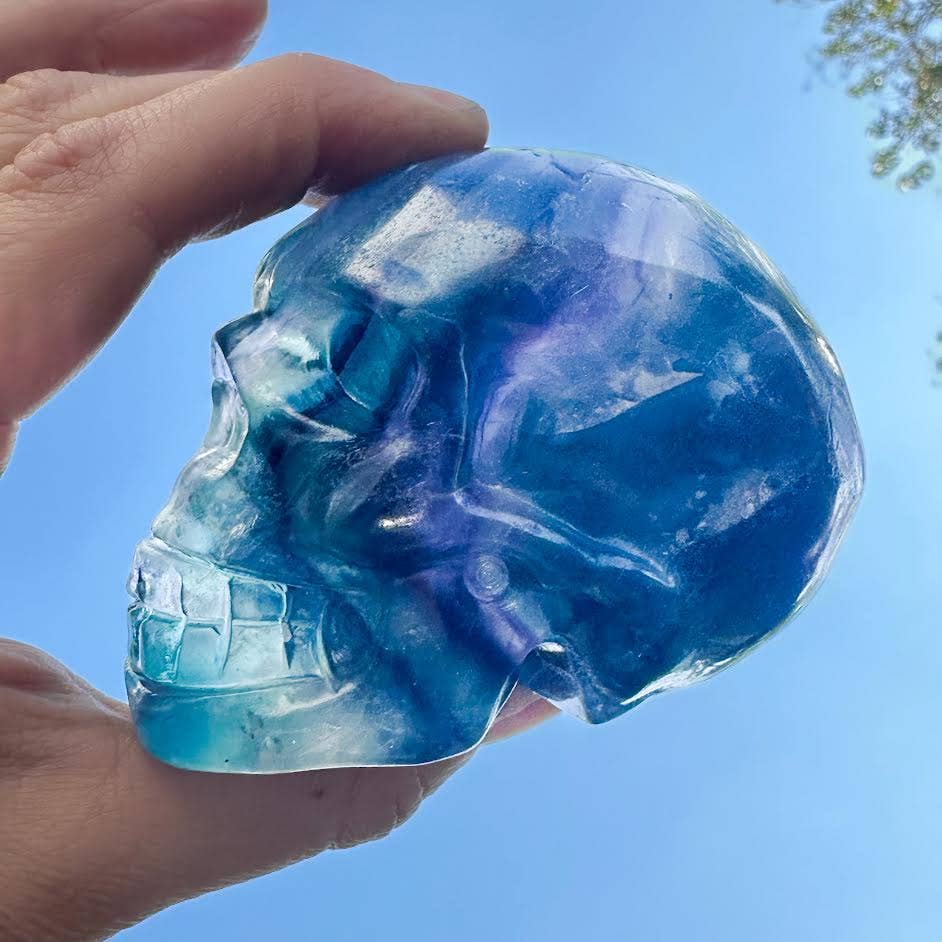 The Crystal Tabby - Wholesale Spiritual Stone/Crystal - Fluorite Skull - Large - 1 pc2