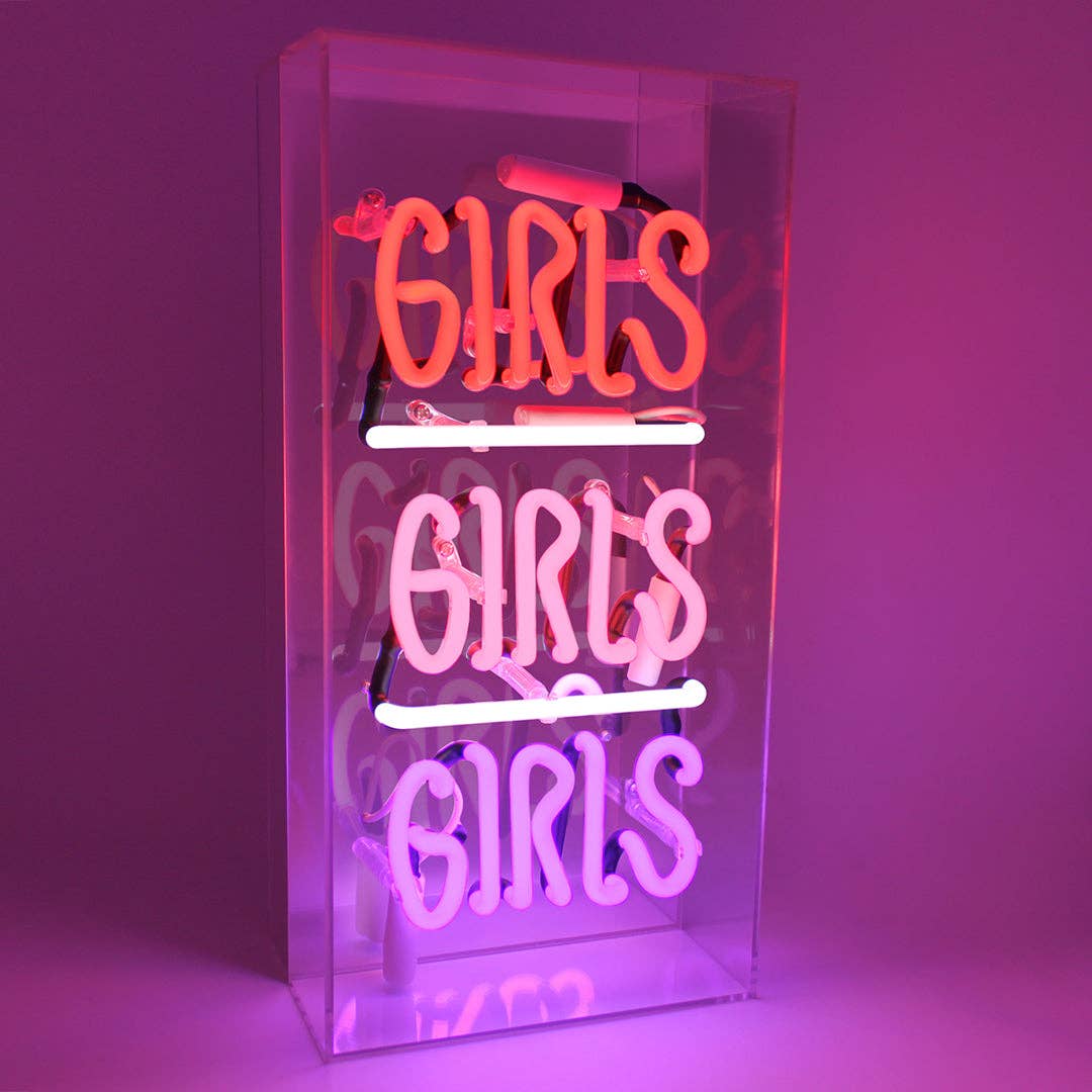 Locomocean - Wholesale Neon Sign - 'Girls Girls Girls' Acrylic Box Neon Light4