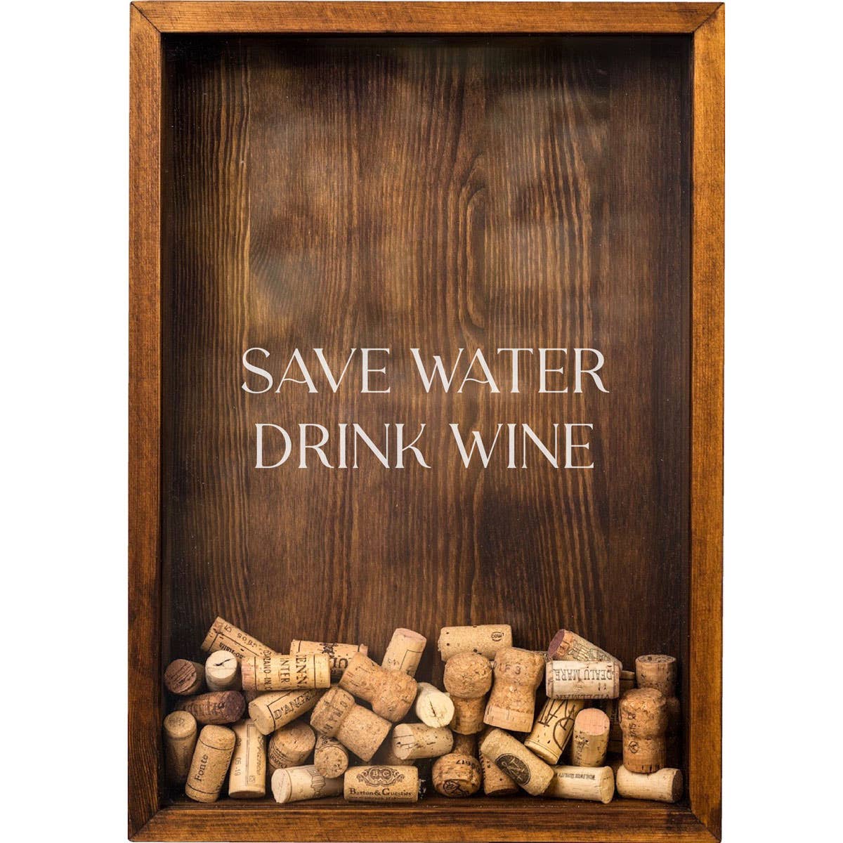 The Corkbox Company - Wholesale Sign - Wine Sign „Save Water” Wine Cork Holder, Wine Decor1