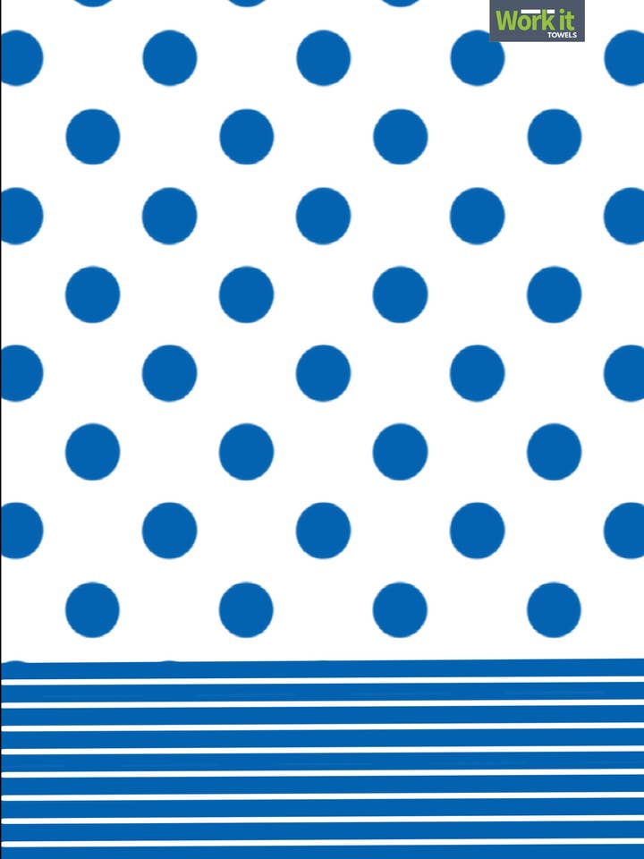 Game Day Blue and White Gym Towel for wholesale by Work It Towels