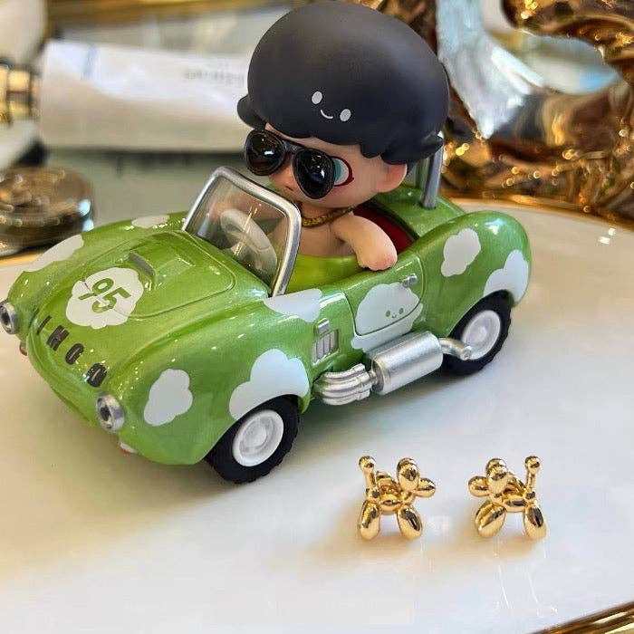 LanLivia - Wholesale Stud/Post Earrings - Cute Ballon Dog Small Ear Studs-Gold n Silver1