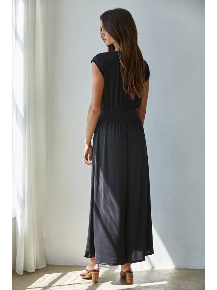 By Together - Wholesale Jumpsuit - Women's - RJ3551 | Knit Polyester Spandex V-Neck Short Sleeve Jumpsuit2