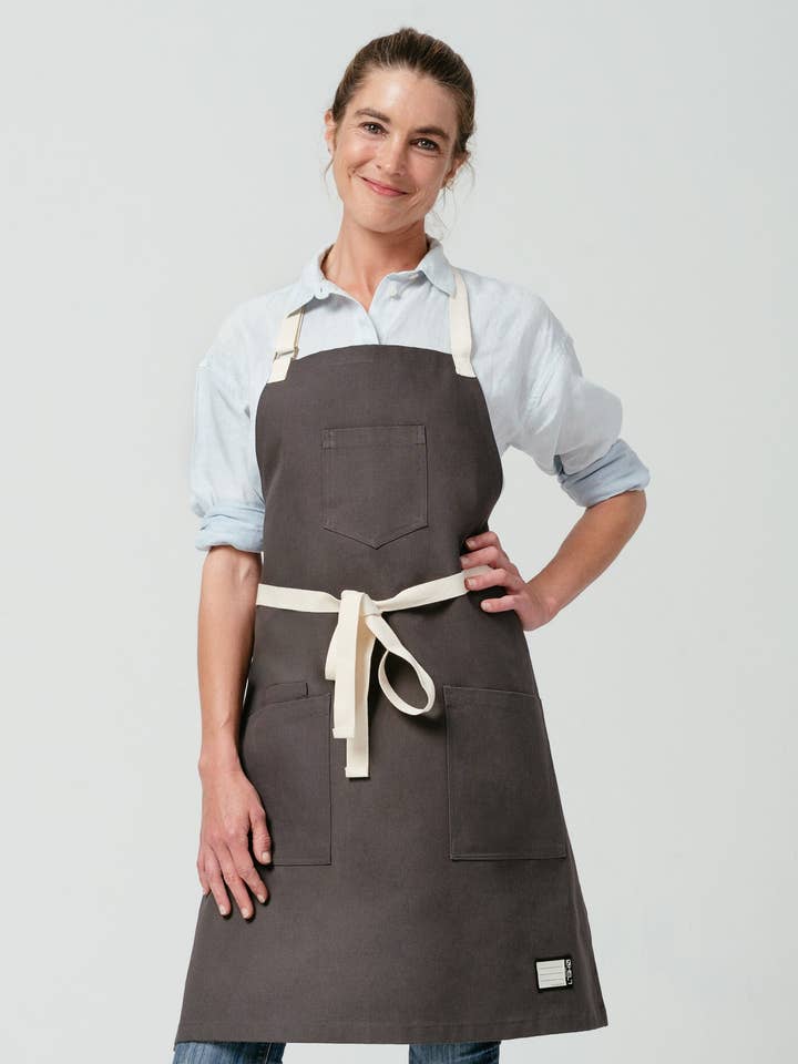 Hardwood Briquette Bib Apron for wholesale by Helt Studio Inc