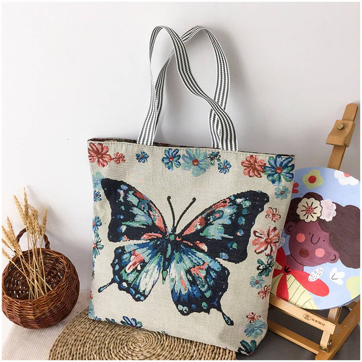 ACCITY - Wholesale Tote Bag - Women's - LARGE CAPACITY ETHNIC STYL CANVAS SHOULDER TOTE BAG_CWAB16704