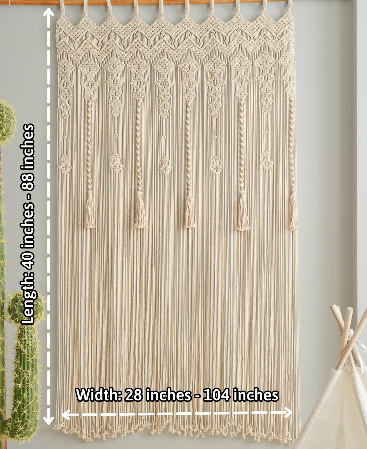 BeanDaikon – wholesale Curtain – Macrame Boho Tassel  Curtain C161