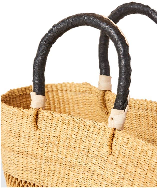 The African Home Goods - Wholesale Basket - Vea Heavy Duty African Basket - Ghana Bolga - Shopping Natural Basket - Dye Free1