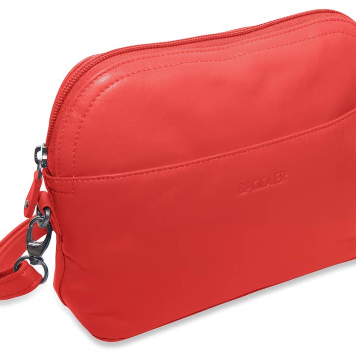 SADDLER - Wholesale Crossbody Bag - Women's - SADDLER BROOKLYN Leather Zip Top Handbag - Adjustable Shoulder Strap, Multiple Pockets - RFID Protected