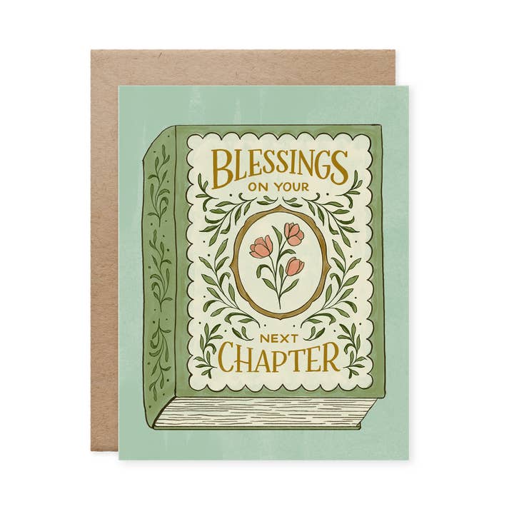 Blessings on Your Next Chapter Card for wholesale by Naomi Paper Co.