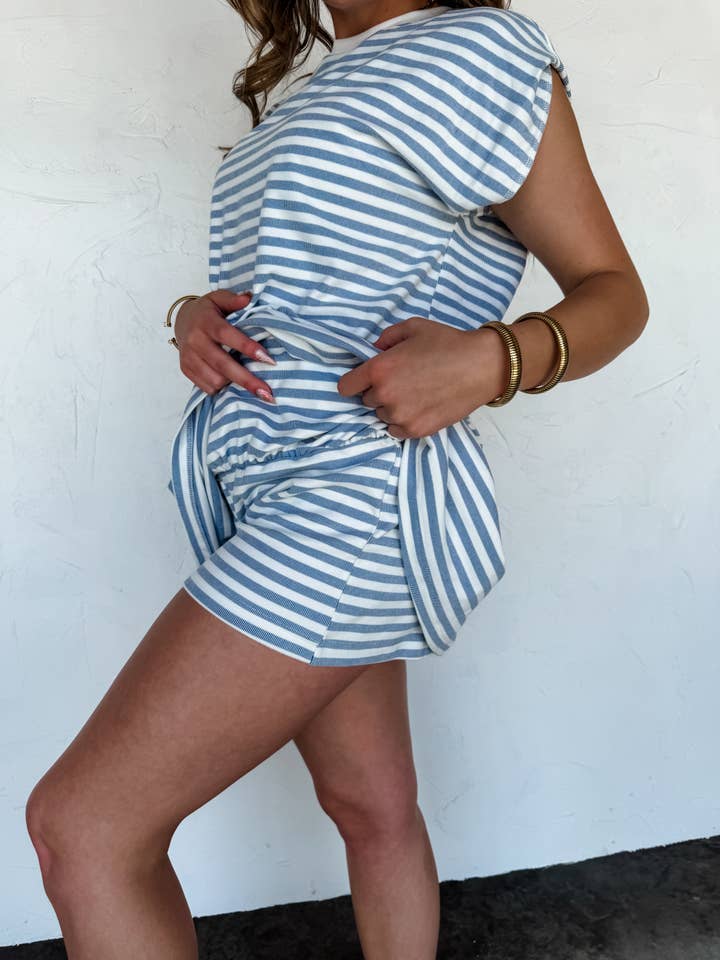 BLAKELEY - Wholesale Top & Skirt Set - Women's - COASTAL STRIPES SKORT SET6