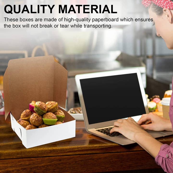 MT Products - Wholesale Food Storage Container - MT Products Cupcake Boxes - 8" x 3" Bakery Boxes - 15 Pieces