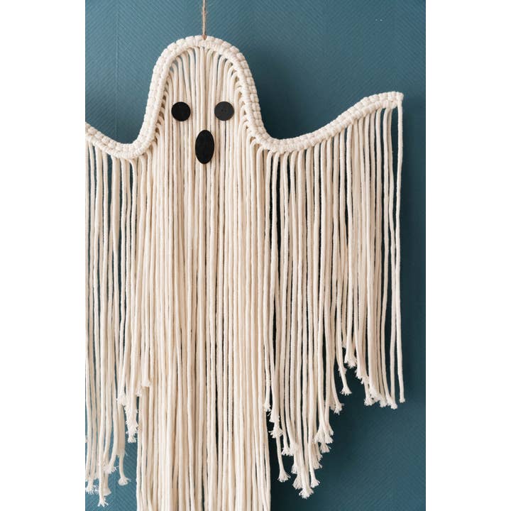 BeanDaikon - Vente Décalcomanie – décorations de fête - Fantôme d'Halloween en macramé V733