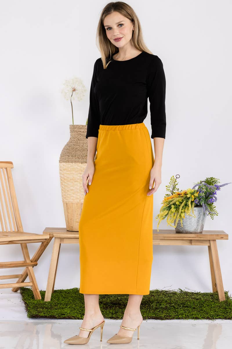 Celeste Clothing - Wholesale Skirt - Women's - CLASSSIC LONG PENCIL SKIRT IN MISSY & PLUS SIZE -CS2377024
