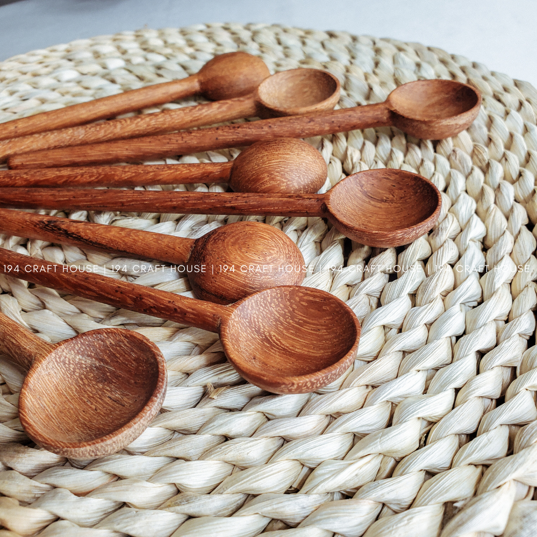 194 Craft House - Venta al por mayor Cucharas medidoras - Cucharas medidoras para café/té de madera tallada a mano4