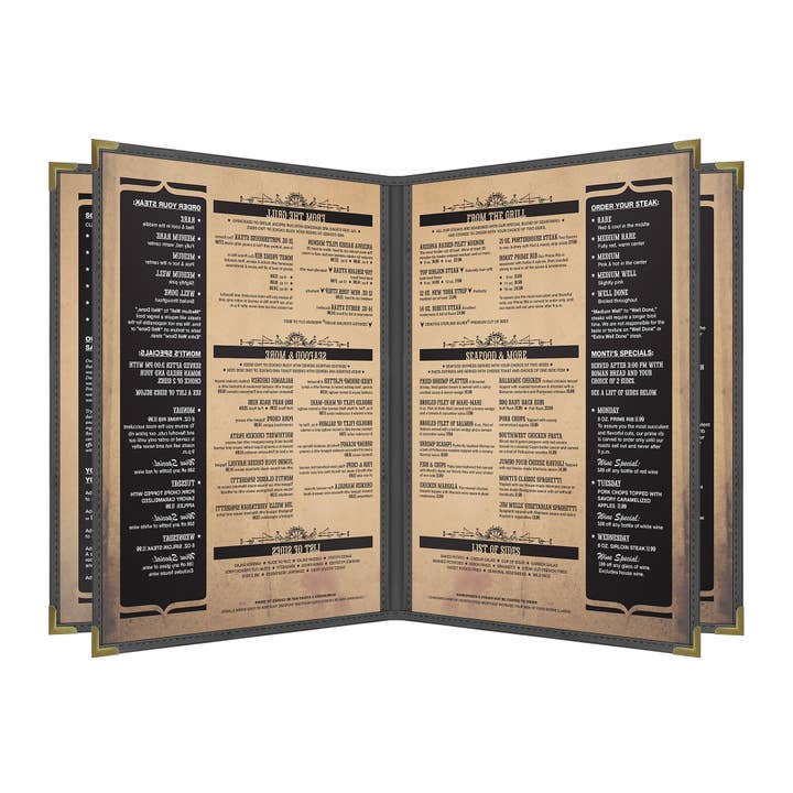 Pajco Menu Cover, Quad Pocket Booklet (6 View) for wholesale by Goodsmart