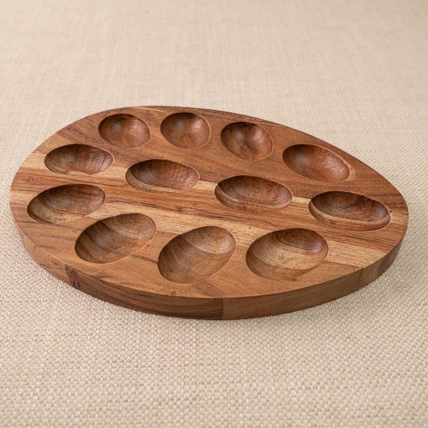 India Handicrafts Inc - Wholesale Egg Cup/Holder - Acacia Egg Easter Tray 3