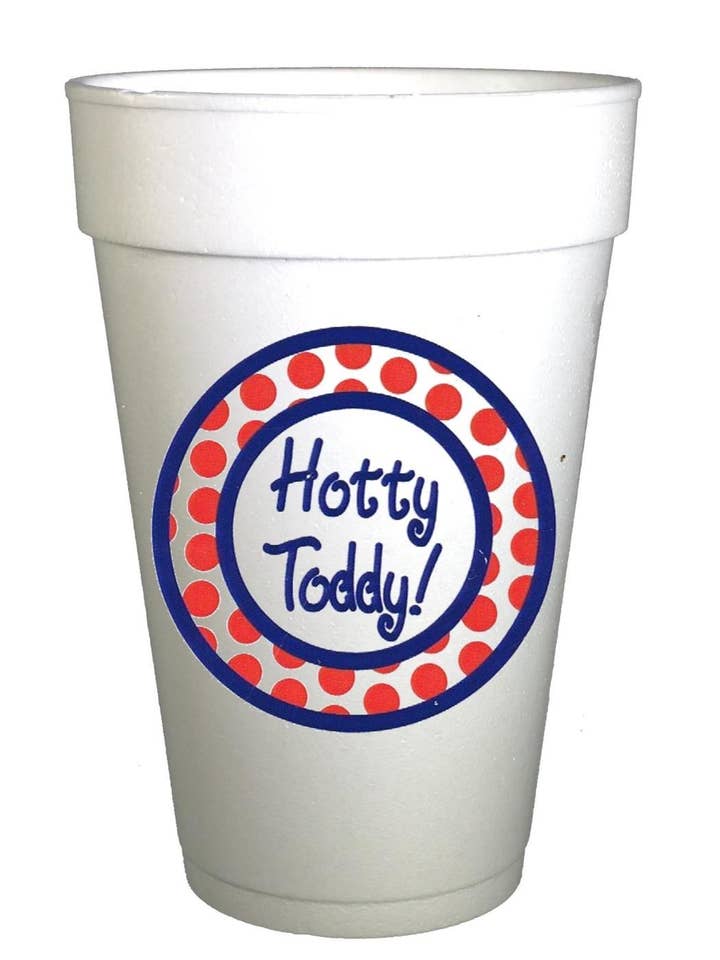 Hotty Toddy Cups | 16 oz Styrofoam | Polka Dot for wholesale by Preppy Mama