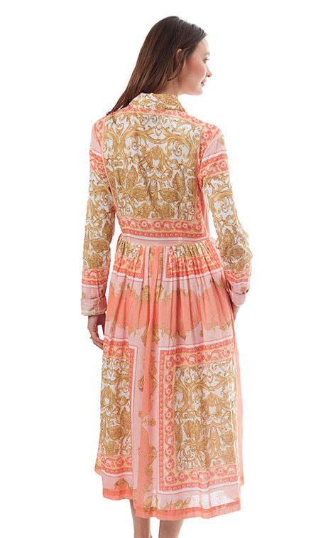 Dizzy-Lizzie - Vente Robe – femme - Robe longueur thé à boutons imprimé à volutes5